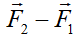 若作用在点A的两个大小不等的力和，沿同一直线但方向相反，则其合力可以表示 。