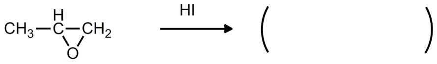 碘化氢与1,2-环氧丙烷反应，生成的是[ ]. 