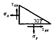 已知图示直角三角形单元体的斜面上无应力，该点是 应力状态。 