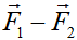 若作用在点A的两个大小不等的力和，沿同一直线但方向相反，则其合力可以表示 。