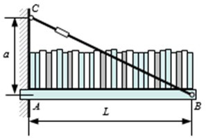 如图，简易书架AB上均匀地码放着一定重量的书，为了提高承载能力，增加一根加固拉杆BC，而且拉杆的拉力