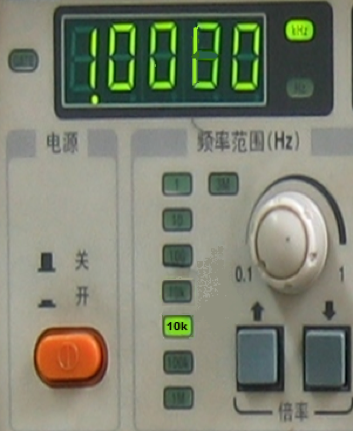 信号发生器输出周期信号时频率显示如图所示，当前输出信号的频率是多少？ 