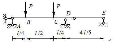图示梁中，BC段的剪力等于0，DE段的弯矩等于0[图]...图示梁中，BC段的剪力等于0，DE段的弯