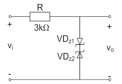 电路如图所示，齐纳二极管的Vz = 8V，设[图]V，试画出[图...电路如图所示，齐纳二极管的Vz