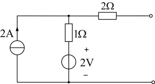  图示一端口网络的戴维宁等效电路的开路电压和等效电阻分别为