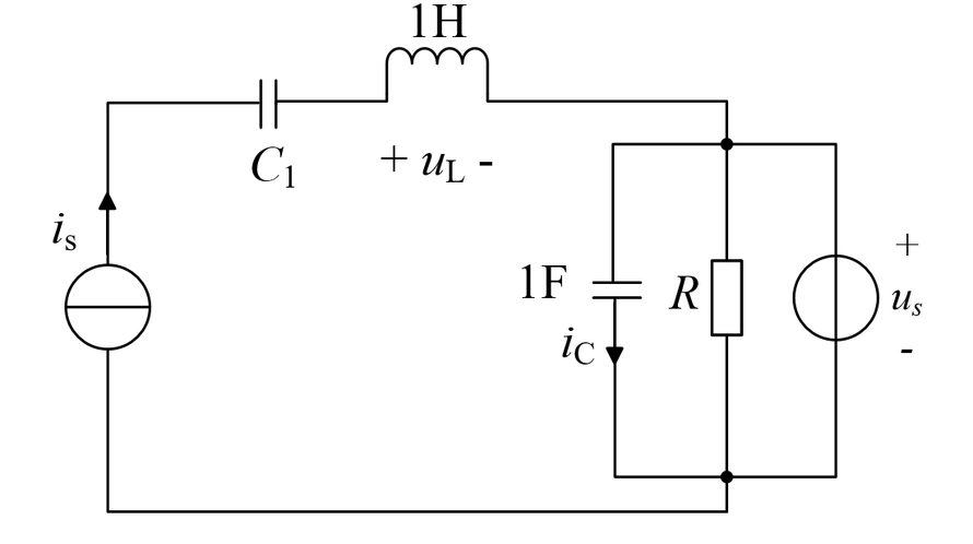 电路如下图所示，us（t)=Um*cos（ωt)，is（t)=I*exp（-2t),则电感电压uL为