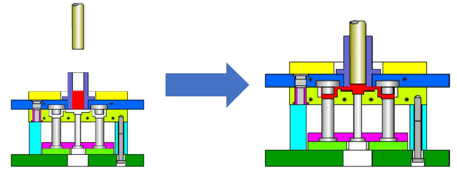 与罐式压注模相比，柱塞式压注模没有主流道，只有分流道，主流道变为圆柱形的加料室，与分流道相通。 