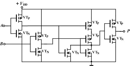 下图所示CMOS门电路的逻辑功能是 。 
