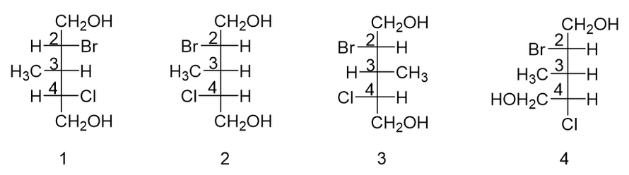 下列化合物中哪个化合物的C2,C3,C4构型为（S，S，R）（） 