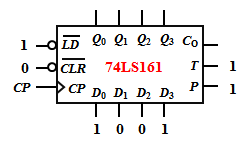 填空题： 74LS161连接电路如图所示。Q3Q2Q1Q0=（）。 [图]...填空题： 74LS1