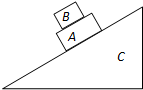 物体B放在物体A上，A、B的上下表面均与斜面平行（如图所示，当两者以相同的速度靠惯性沿光滑固定斜面C
