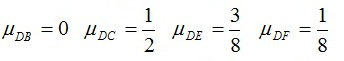 图示结构，各杆的线刚度相同且为常数，汇交于结点D的各杆弯矩分配系数正确的是（）。 