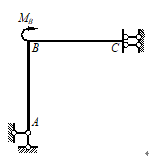 图示刚架各杆的线刚度为i，欲使结点B产生顺时针的单位转角，应在结点B施加的力矩MB =______。