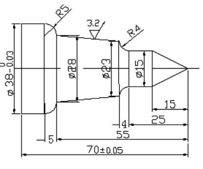 1.编写图4所示零件的精加工数控程序。加工余量单边0.2mm。要求：（1）在图上标注工件原点和工件坐