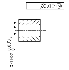 下图中，实测零件的内孔直径处处为20.01mm，则允许的最大直线度误差为_______mm。 