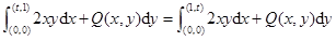 设函数具有一阶连续偏导数，曲线积分与路径无关，且对任意实数恒有，则函数为（）.