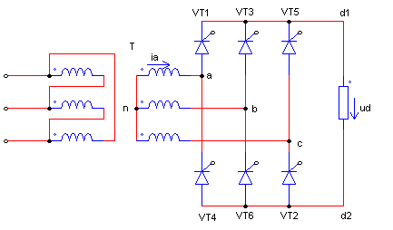 [图] 三相桥式全控整流电路，VT1与VT3之间的脉冲间隔为... 三相桥式全控整流电路，VT1与V