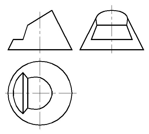 如图所示圆锥截断体的三视图绘制是否正确 [图]...如图所示圆锥截断体的三视图绘制是否正确 