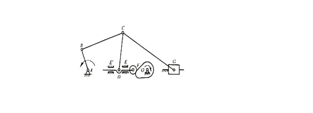 如题图所示机构中，如若忽略局部自由度所在构件有（）复合铰链，有（）局部自由度。