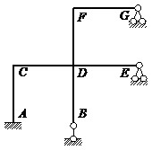 图示结构，各杆的线刚度相同且为常数，汇交于结点D的各杆弯矩分配系数正确的是（）。 