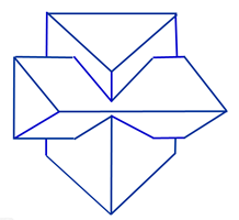 【单选题】如图中所示，两个三棱柱相贯，贯穿点有（）个。 