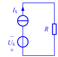 电路如图所示，将电压源US短路后，电阻R上的电流会（)。 