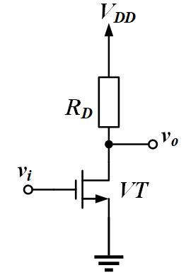 如图所示电路，参考CS放大器传输特性曲线，随着[图]升高...如图所示电路，参考CS放大器传输特性曲