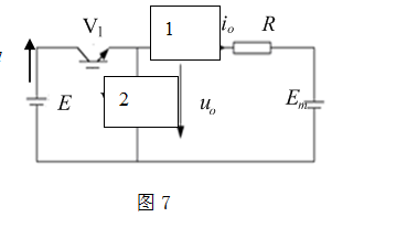 如图所示为降压斩波电路，图中1、2分别各是什么元件？ 
