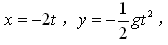 一质点在平面内运动，其参数方程为：，（g为重力加速度）。则此质点的运动轨迹为（）