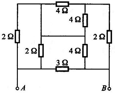 求下图所示电路图中A、B间的总电阻。 [图]A、4.5ΩB、3ΩC、1...求下图所示电路图中A、B