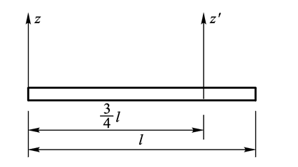 图示均质等截面直杆，质量为m，长为l, 已知，则的计算公式为 。 