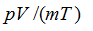 若理想气体的体积为V，压强为P，温度为T，一个分子的质量为m，k为玻尔兹曼常量，R为普适气体常量，则