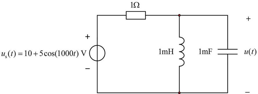 图示电路电容两端稳态电压的表达式为 A、0VB、C、D、