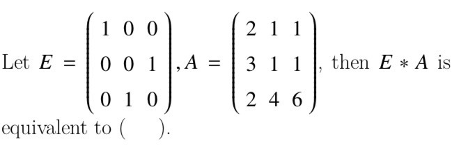[图]A、the elementary row operation of interchangin.