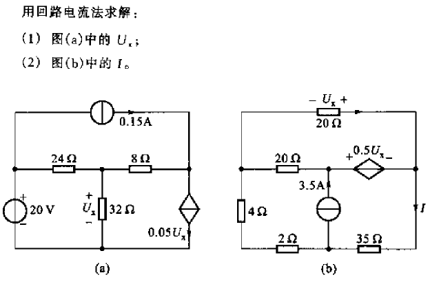 （题3-13）要求：回路电流法须出现回路电流方程的一般形式，如课本公式（3-11）所示。 