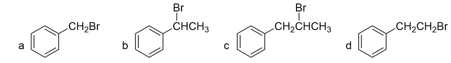 下列化合物在NaOH水溶液中按SN1历程反应，活性由大到小的顺序是（） 