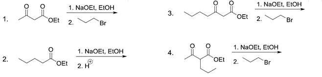 以下哪项反应会产生相同的产物（) [图]A、1和2B、1和3C、...以下哪项反应会产生相同的产物(