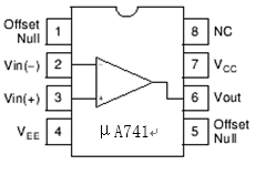 运算放大器uA741调零电位器三个端是如何连接的？ 