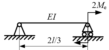 四根简支梁如图所示，其中图 所示梁的最大挠度最小。