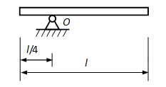 如图所示均质细直杆，质量为m，长为l，对O轴的转动惯量为：（)。      