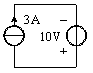 如图所示一个3A的电流源与一个电压源相接，则3A电流源供出的功率P=（) 