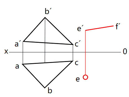 已知直线与平面平行，完成下图直线EF的两面投影图。 [图...已知直线与平面平行，完成下图直线EF的