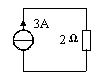 如图所示一个3A的理想电流源与一个电阻相接，则3A电流源供出的功率P=（) 