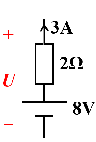 电路如图所示，求电压U=______。 
