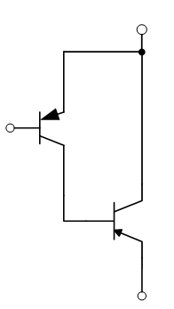 如图题所示的由两管组成的复合管，可以等效为NPN型复合管的是（）。