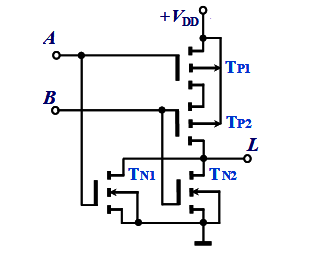 下图所示CMOS门电路的逻辑功能是（）门 