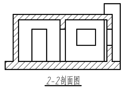 如下图，已知房屋模型的正立面图和平面图，正确的2-2剖面图是（）。 