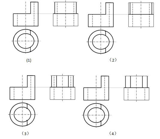 6、 下列截交线画法中正确的是（） [图]A、A、（1）B、B、（2）C、...6、 下列截交线画法