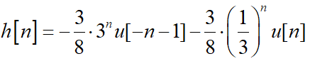某离散稳定LTI系统由差分方程描述，其单位脉冲响应函数为（）。