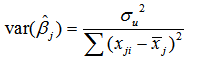 在假定MLR.1～假定MLR.5下，可以得到多元线性回归模型OLS估计量的抽样方差
